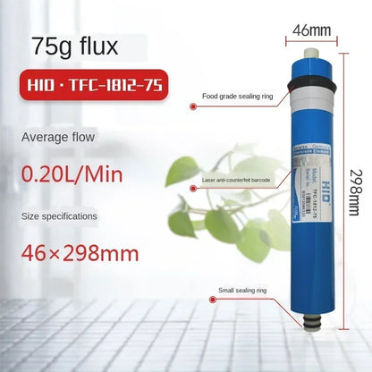 50/75/100/150/400GPD Home Kitchen Reverse Osmosis RO Membrane Replacement Water System Filter Water Purifier Drinking Treatment