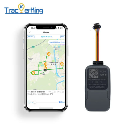 TrackerKing Car GPS Tracker EC08 2G Version Built Battery GSM GPRS Vehicle Anti Theft Tracking Device Monitor Locator Remote