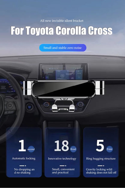Car Phone Holder For Toyota Corolla Cross 2021 2022 2023 Car Styling Bracket GPS Stand Rotatable Support Mobile Accessories