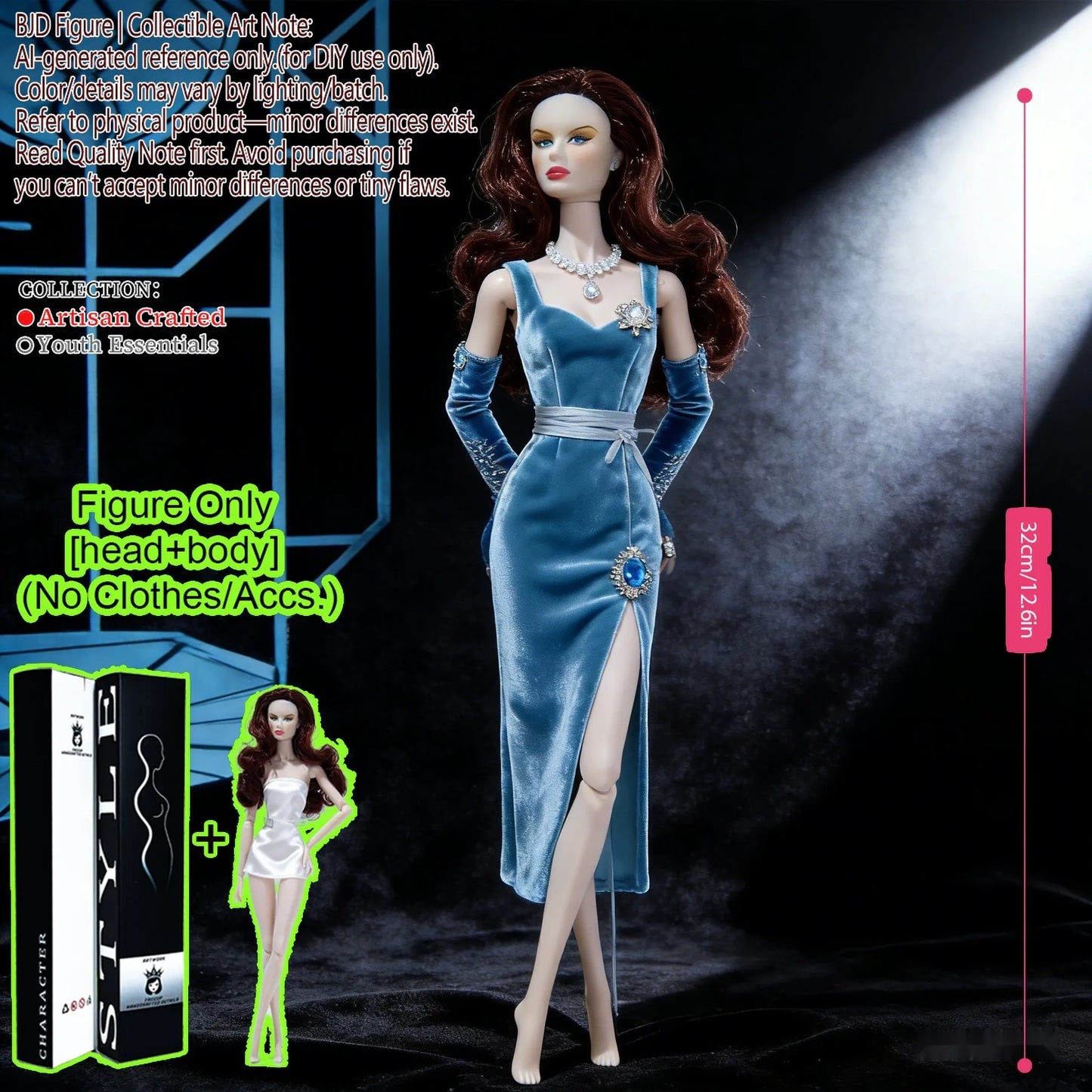1/6 Scale Fashion BJD Doll 12 Joint Articulated Body Art Collection Doll For Home Decor