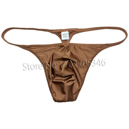 Cheeky Men's Thong Gloss Slip Tangas Soft Shiny G-strings Underwear Silky Smooth Bikini Bottoms Briefs Jockstrap Sissy Panties