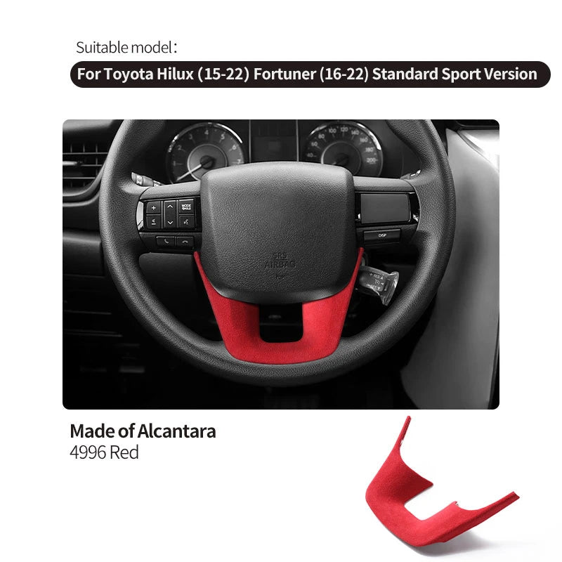 Made of Alcantara For Toyota Hilux / Fortuner Standard Sport Version Car Steering Wheel Boot Cover Interior Tuning Accessories