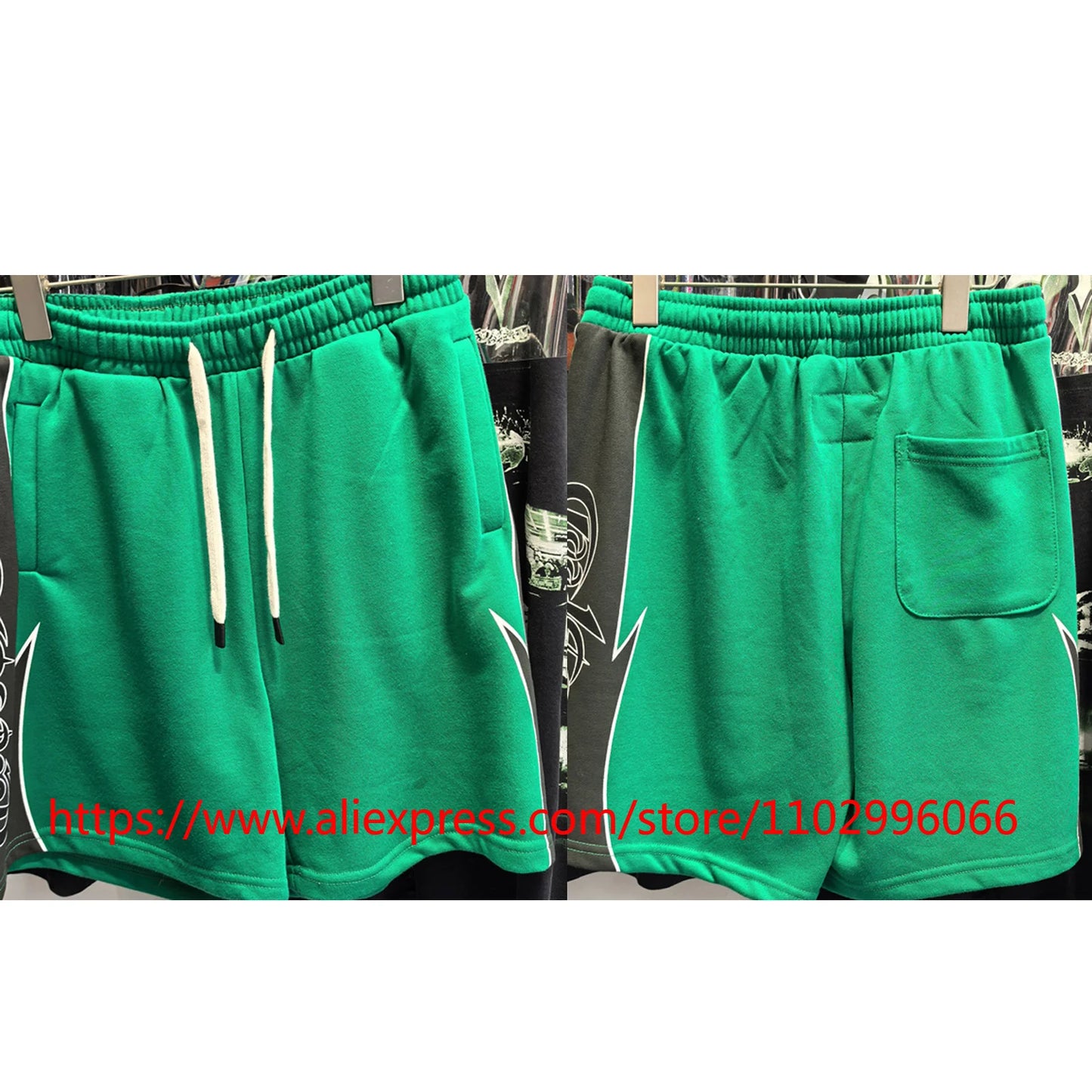Real Photo Men's High Quality GOD High Street SPEED Shorts Streetwear Elastic Waist Drawstring Casual Sports Pants in Stock