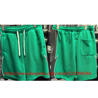 Real Photo Men's High Quality GOD High Street SPEED Shorts Streetwear Elastic Waist Drawstring Casual Sports Pants in Stock