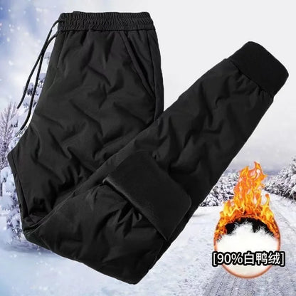 Thickened Cotton Pants for Men Outdoor Wear Warmth Preservation Trousers Youth Style Casual Scene Pure Color Long Pants
