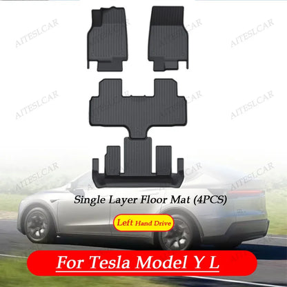 For Tesla New Model Y L Launch Premium / Performance 2026+ TPE Floor Mats Luggage Mat Wear-resistant Foot Pads ModelY Trunk Mats