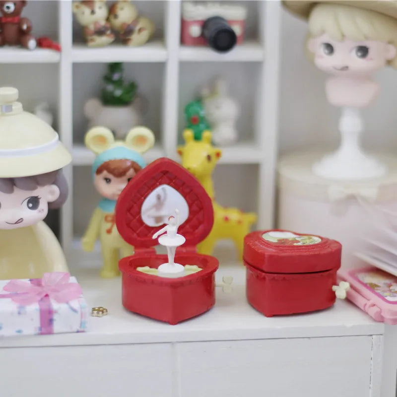 1/6 1/12 Doll House Model Furniture Accessories Retro Music Box Bjd Ob11 Gsc Blyth Soldier Lol Dollhouse Miniatures Room Decor