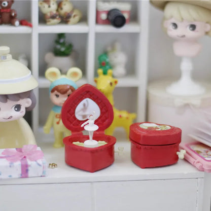 1/6 1/12 Doll House Model Furniture Accessories Retro Music Box Bjd Ob11 Gsc Blyth Soldier Lol Dollhouse Miniatures Room Decor