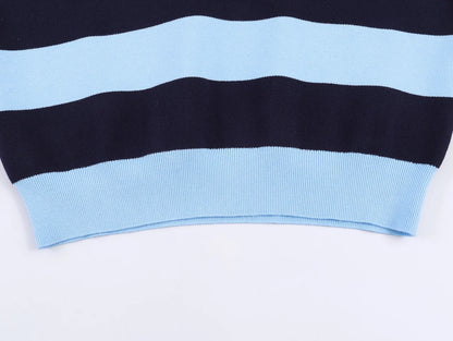 JNLEAOG Fashionable Striped Knitted  Shirt Women's Loose Fit Classic Pattern Long Sleeve Youthful Vitality Autumn New Arr...