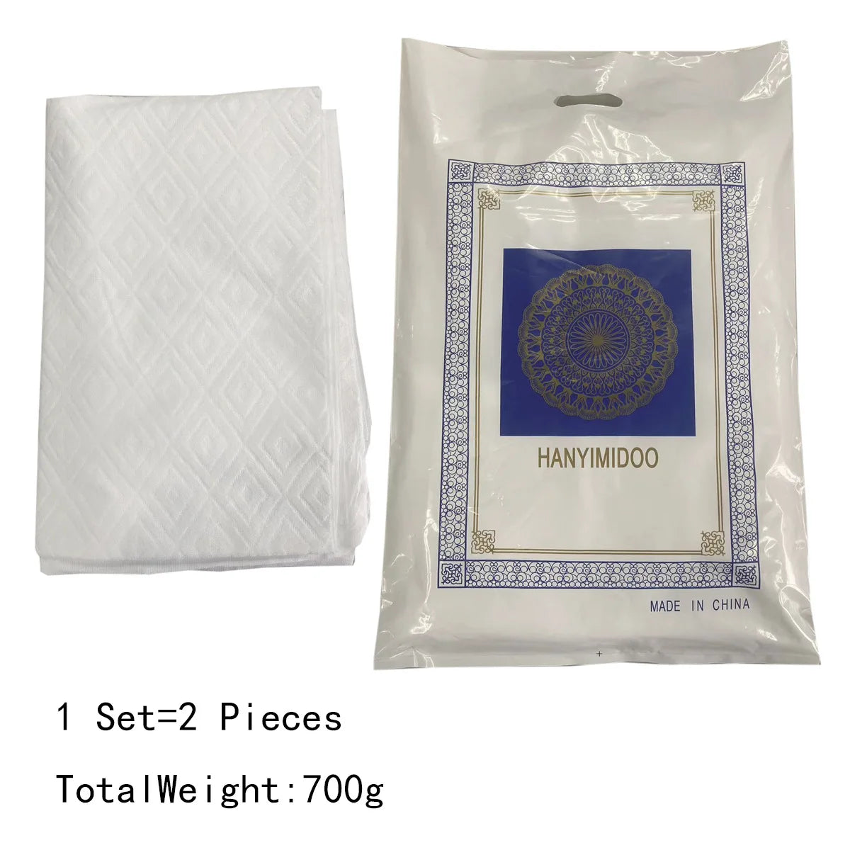 Men's Hajj Ihram 2 Piece Set Solid White Towel Suit Authentic Pilgrimage Attire for Umrah