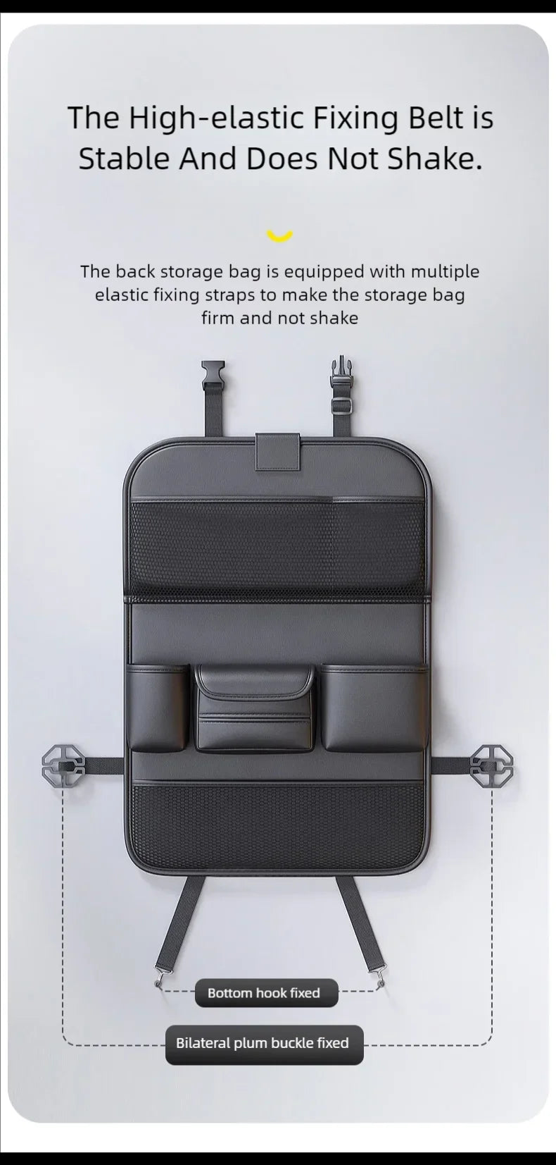Car Seat Back Storage Bag Large Capacity Multi-Pocket Backseat Organizer Foldable Dining Table Tablet Tray Hanging Bag