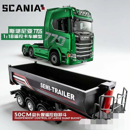 Huina 2026 New Alloy Car 1509 Scania Engineering Truck Model 2.4g Remote Control Toy Simulation Model Remote Control Car Gift