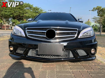 XVIP Glossy Black A - Style Racing Grille Chrome Bumper Grill For Mercedes Benz C-Class W204 08-14 C200 C230 C250 C280 C300 C350