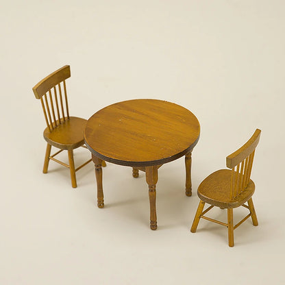 1Set 1:12 Dollhouse Miniature Dining Table Chair Bar Counter Model Furniture Decor Toy For Doll House Restaurant Accessories
