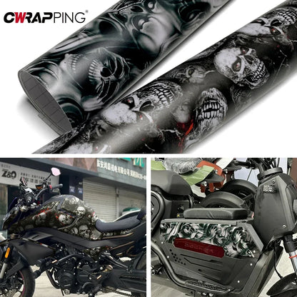 Wrapping Foil Car Tuning Stickers Waterproof Wrap Car Vinyl for Motorcycle Skull Film Auto Outdoor Accessories Body Covering