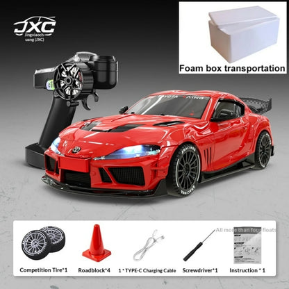 New 1:43 RC Drift Car, 2.4G Four-wheel Drive, with Steering Gyroscope Adjustable Speed Cool Light, JXC SP4301 RC Car Toy Gift