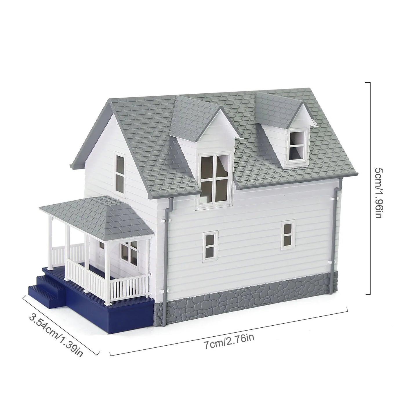 Evemodel N Scale Model Dwelling House Pre-built Painted Two-story Building