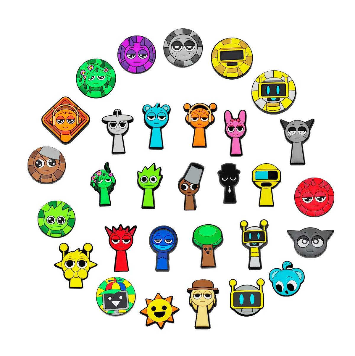 1-100PCS Sprunki Plush Game Shoe Charms Cute Cartoon Sandals Accessories DIY Clogs Shoe Decorations Boy Kids Gift