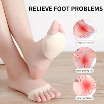 10PCS Foot Pad High Heel Forefoot Pad, Soft Invisible Metatarsal Support, Non-Slip and Anti-Foaming Insole Comfortable Care Tool