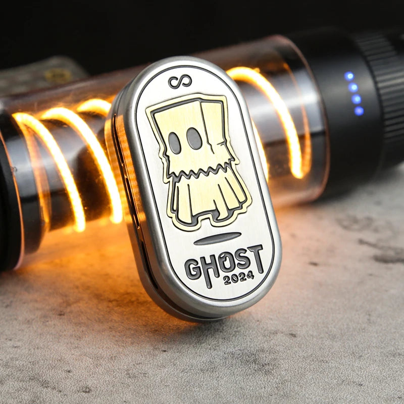 Ghost Tuning Fork EDC Card Pusher Zirconium Alloy Fidget Slider Office Stress Relief Toys Fidget Toys  For Adult Gift