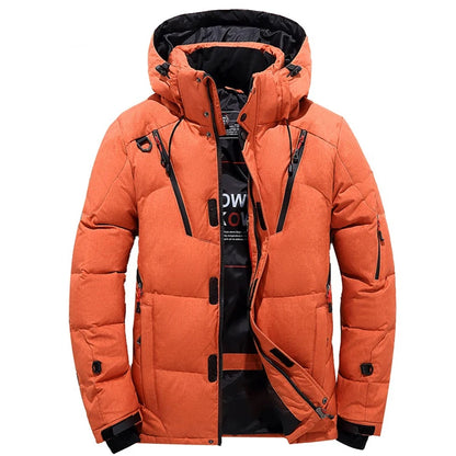 Down Jacket Male Winter Men White Duck Down Jacket Hooded Outdoor Thick Warm Padded Snow Coat Oversize M-4XL