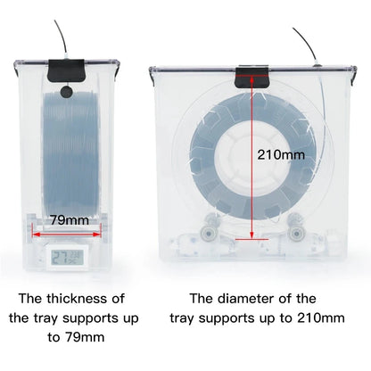 3D Printer Parts Filament Dryer Box Airtight Moisture-Proof Real-Time Monitoring Tool Storage Box Holder