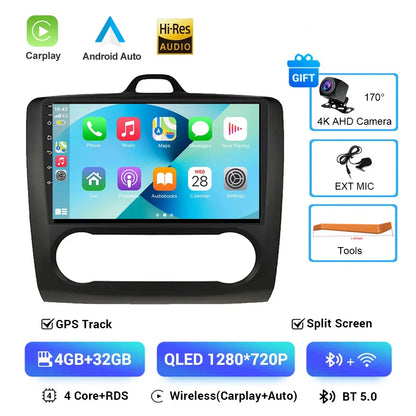For ford focus 2 Mk2 2004-2008 2009 2010 2011 Android Auto GPS 2din autoradio GPS 2din DVR Android 16 Car Radio 4G+WIFI Carplay