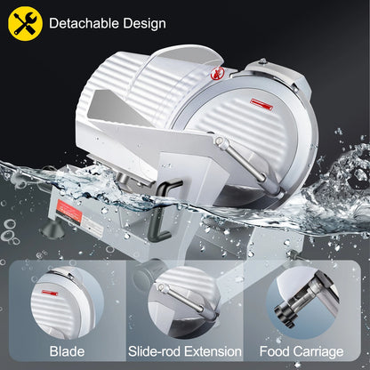 Commercial Meat Slicer Electric Deli Food Slicer 10" Carbon Steel Blade Electric Food Slicer 350-400RPM