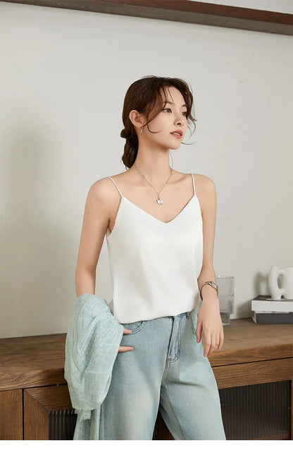 Summer V-neck Strapless Top Women With Bar Pads Breathable Top Suitable for Wearing Over T-Shirts