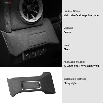 TOP Suede Car Interior Panel Trim Decoration For Great Wall WEY Tank 300 2021 2022 2023 Gear Shift Cover Modification Accessory