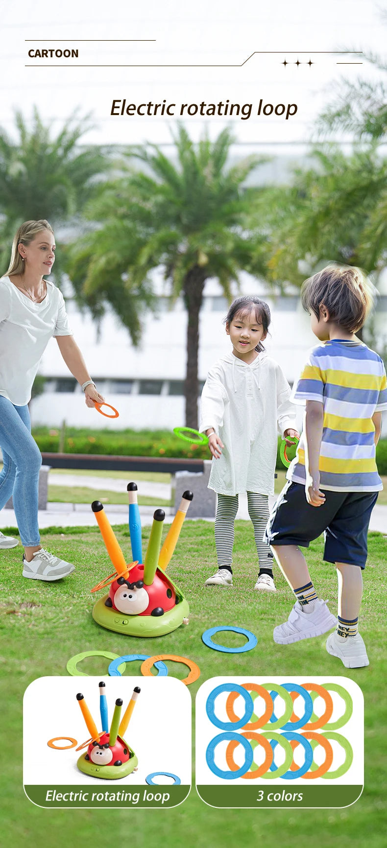 4 Styles Ladybug Multifunction Exercise Machine Ferrule Jump Rocket Launcher Toy Sports Entertainment Game Outdoor Educational