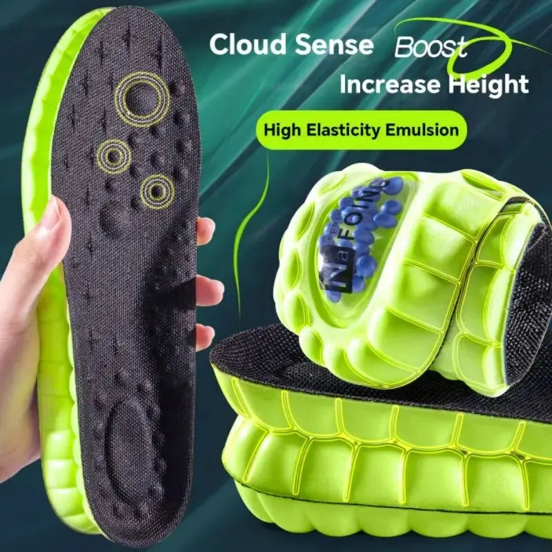 2Pairs Cloud Sport Insoles for Shoes PU Air Cushion Sole Soft Shock Absorption Deodorant Breathable Running Orthopedic Insoles