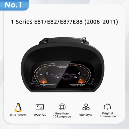 LCD Dashboard for BMW E90 E70 E71 E60 E81 E87 F10 F20 F30 F32 F06 E84 F48 E83 F25 F26 F15 Speedometer Digital Display Cluster