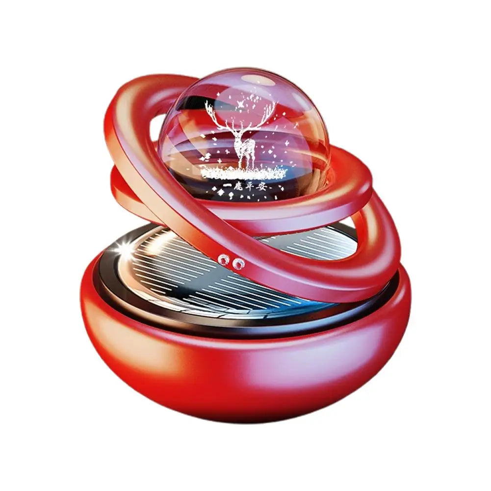 Car Solar Aromatherapy Ornaments Car Double Suspended Crystal Ball Rotating Aromatherapy Perfume Ornaments Creative Ornaments