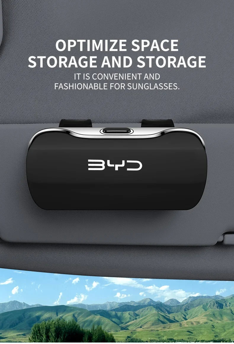 For BYD Atto 3 Tang F3 E6 Yuan Plus Song Max F0 Qin G3 I3 Han Auto Car Visor Sunglasses Glasses Case Glasses Holder Clip Box