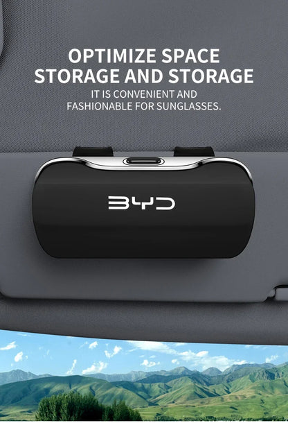 For BYD Atto 3 Tang F3 E6 Yuan Plus Song Max F0 Qin G3 I3 Han Auto Car Visor Sunglasses Glasses Case Glasses Holder Clip Box