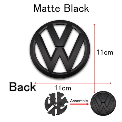 1Pc For Volkswagen Polo Car Emblem Logo With VW Polo 2014 2015 2016 2017 2018 Car Logo 122mm Front Bonnet Hood 110mm Rear Trunk