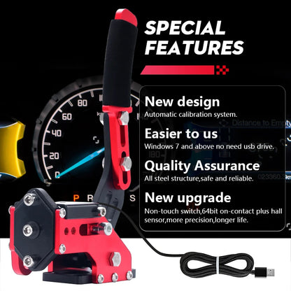Sim Rui to Pc Handbrake Simracing Hand Brake Sim Racing Cockpit Usb Brakes Drift Game Steering Wheel Lever Simulator
