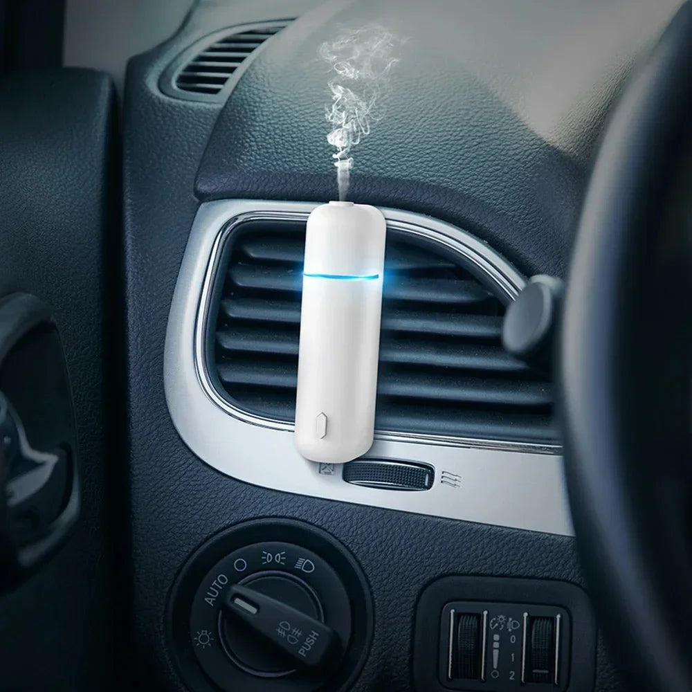Mini USB Rechargeable Car Aroma Diffuser Scent Machine Fragrance Oil Car Air Freshener Perfume Diffuser Vent Clip