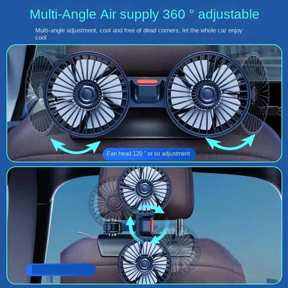 Double-Head Usb Electrical Car Fan Car Supplies360° Rotatable Portable Auto Cooling Fan 2-Speed Strong Wind Dashb