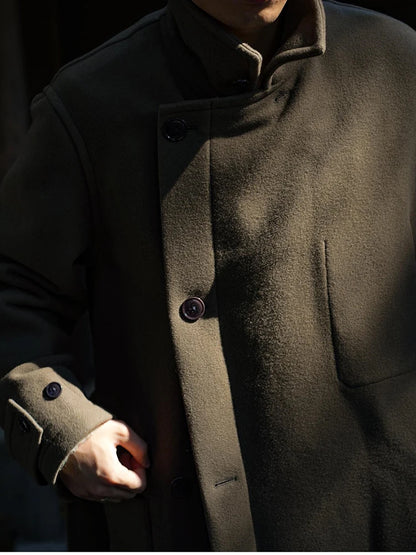 Mauroicardi Autumn Winter Oversized Long Warm Brown Wool Blends Coat Men Luxury Designer Unisex Clothes Woolen Overcoat 2024