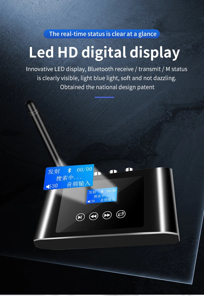 New 2 in 1 Long Range Bluetooth 5.1 Audio Transmitter Receiver RCA 3.5mm AUX Stereo Wireless Adapter For PC TV Headphones Car