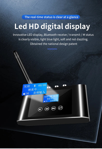 New 2 in 1 Long Range Bluetooth 5.1 Audio Transmitter Receiver RCA 3.5mm AUX Stereo Wireless Adapter For PC TV Headphones Car