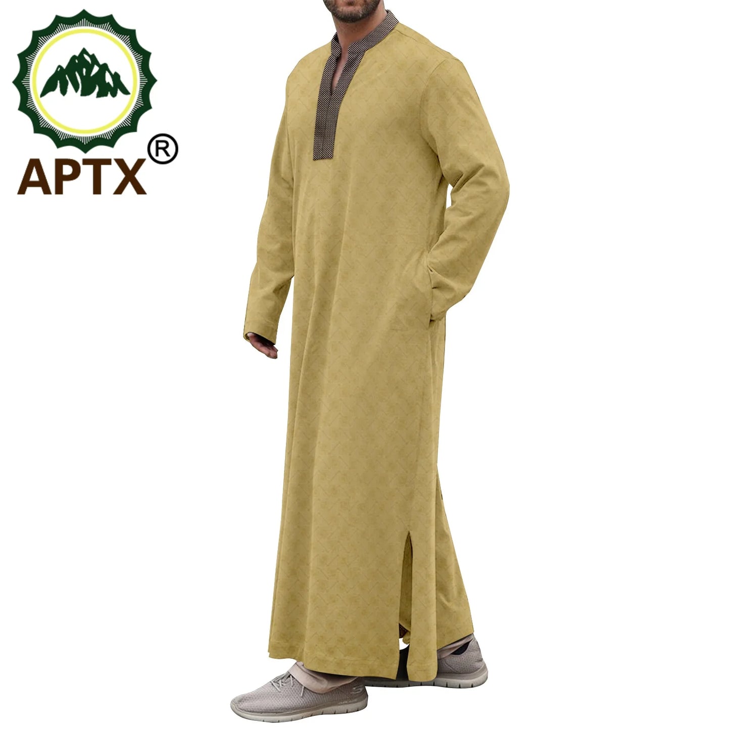 Muslim Mens Robe Africaine Jubba Thobe Muslim Robe Long Sleeve Coat Saudi Arab Kaftan Middle East Islamic Clothing 2416102