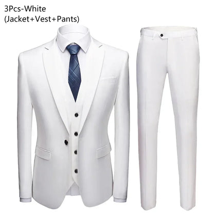 Suit Men Elegant For Wedding 3 Pieces 2 Set Jackets Vest Pants Blazers Groom's Formal Full Business Coats 2025 Costume