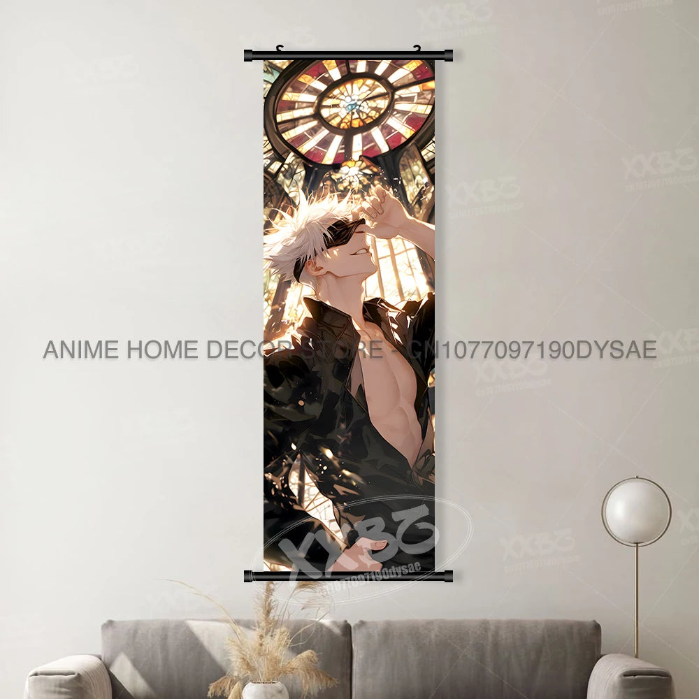 Jujutsu Kaisen Anime Poster Room Canvas Print Hanging Painting Wall Art Megumi Fushiguro Scrolls Picture Home Decoration Mural