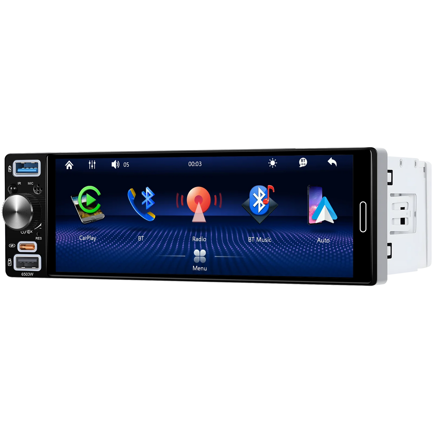 1 Din Car Radio Universal Wireless Carplay Android Auto Car Multimedia MP5 BT Car Stereo Type-C USB FM/AM IPS Touch Screen