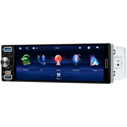1 Din Car Radio Universal Wireless Carplay Android Auto Car Multimedia MP5 BT Car Stereo Type-C USB FM/AM IPS Touch Screen