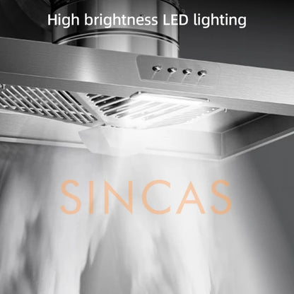 Stainless Steel Range Hood with Lighting Easy-Install Kitchen Exhaust Fan Suction Household Traditional Stove Ventilation System