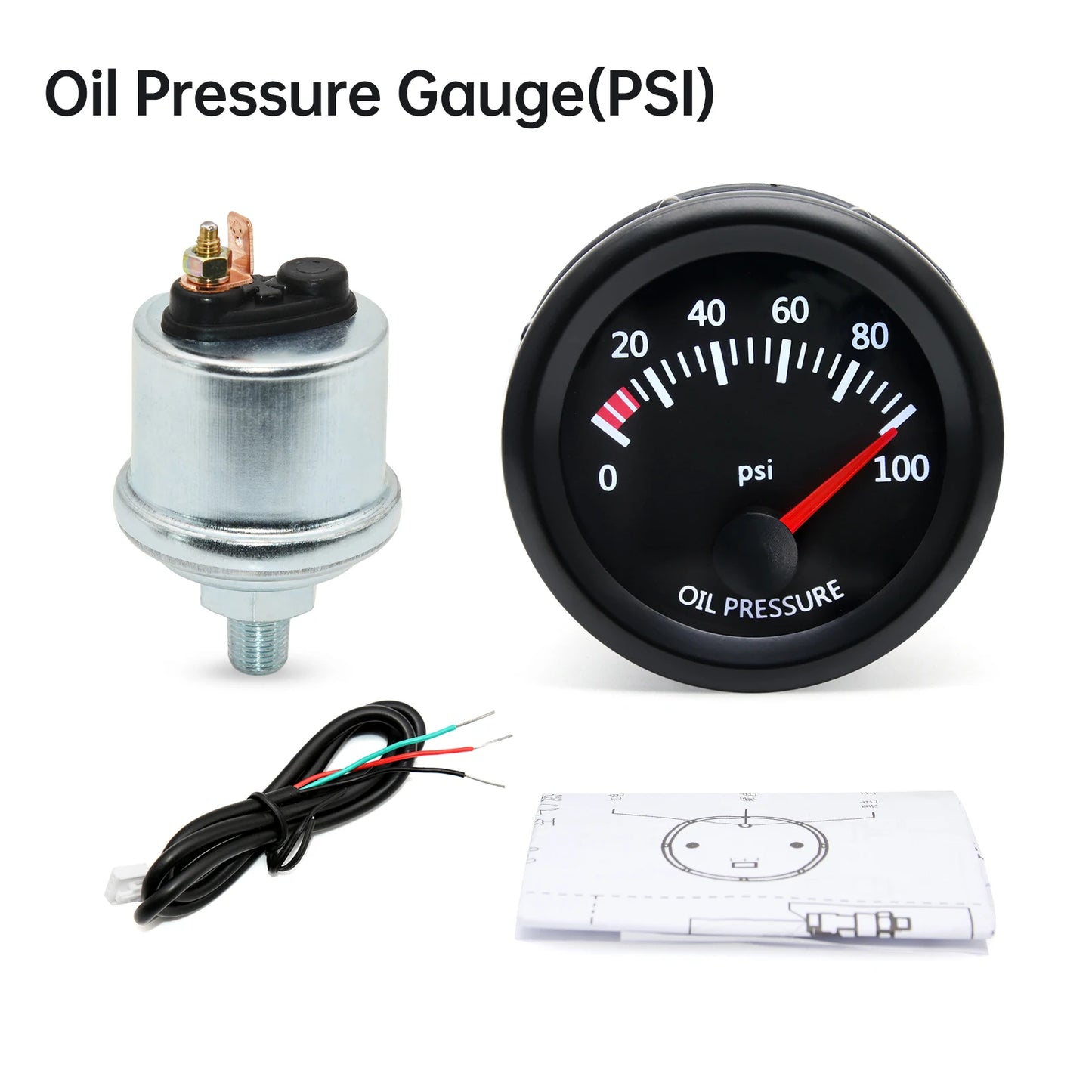 2'' 52mm Racing Car Indicator Water Temp Gauge Oil Temp Meter Voltmeter Oil Press Vacuum Boost Air Fuel Ratio EGT Instrument